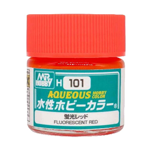 Mr Hobby Aqueous Hobby Colour H-101 Fluorescent Red 10ml Acrylic Paint