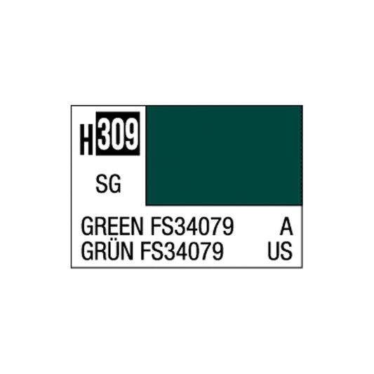 Mr Hobby Aqueous Hobby Colour H-309 Green FS34079 (US) 10ml Acrylic Paint