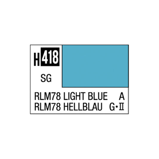 Mr Hobby Aqueous Hobby Colour H-418 RLM78 Light Blue (G) 10ml Acrylic Paint