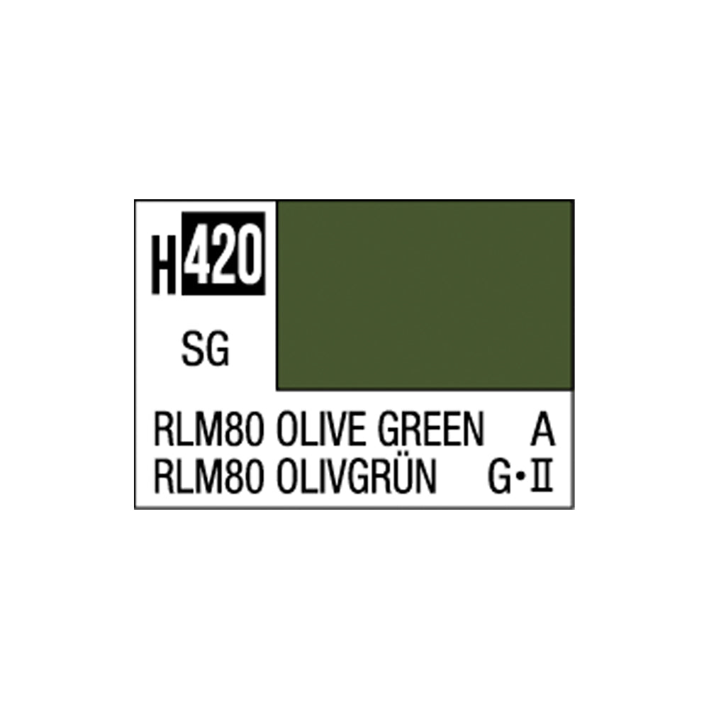 Mr Hobby Aqueous Hobby Colour H-420 RLM80 Olive Green (G) 10ml Acrylic Paint