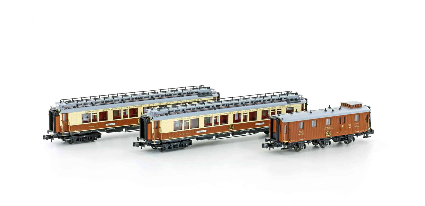 Hobbytrain 22102 CIWL Calais-Mediterranee Express Coach Set (3) I N Gauge