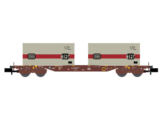 Hobbytrain DB Sgjkkmmss699 Flat Wagon w/DB Containers IV H23201 N Gauge