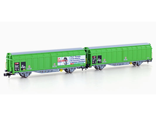 Hobbytrain SBB Cargo Hbbillns-x Decibello Van Set (2) VI H24664 N Gauge