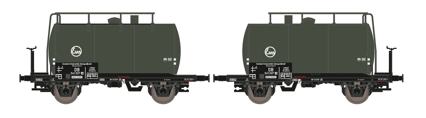 Hobbytrain 24801 DB EVA 2 Axle Tank Wagon Set (2) III N Gauge