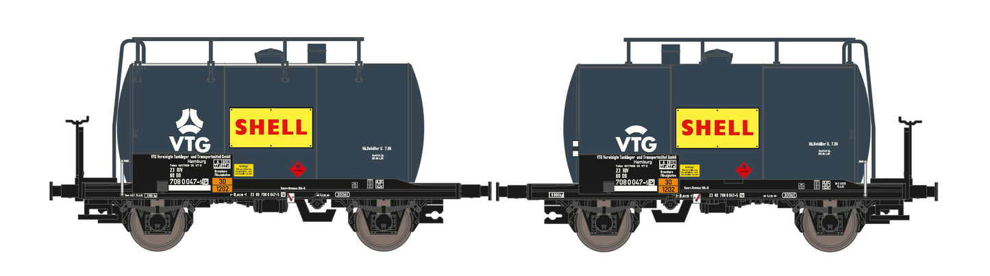 Hobbytrain 24831 DB VTG Shell 2 Axle Tank Wagon Set (2) IV N Gauge