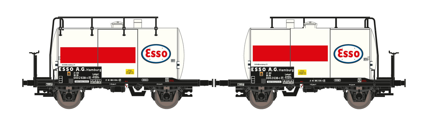 Hobbytrain 24832 DB Esso 2 Axle Tank Wagon Set (2) IV N Gauge
