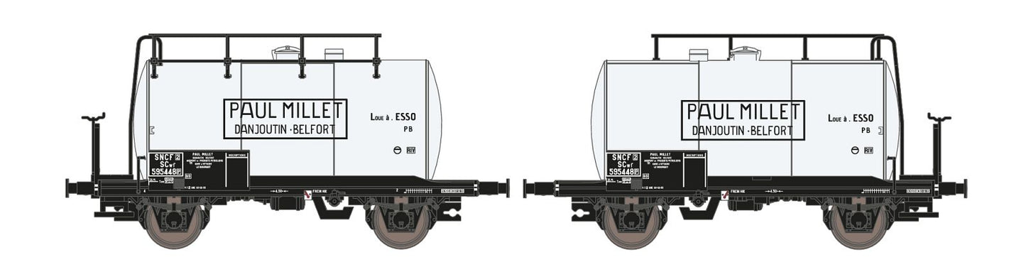 Hobbytrain 24852 SNCF Paul Millet 2 Axle Tank Wagon Set (2) III N Gauge