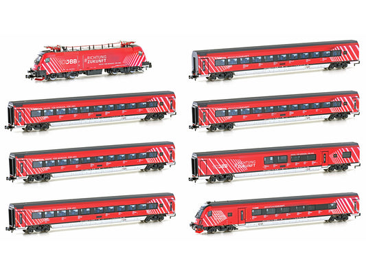 Hobbytrain OBB Railjet Rh1116 100yr Train Pack VI H25227 N Gauge