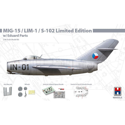 Hobby 2000 48005LE MiG-15/LIM-1/S-102 w/Eduard Parts Ltd Edition 1:48 Model Kit