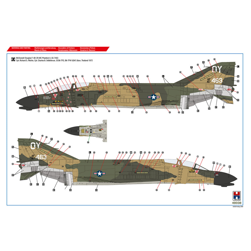 Hobby 2000 48038 McDonnell F-4D Phantom Vietnam Aces vol.2 1:48 Model Kit