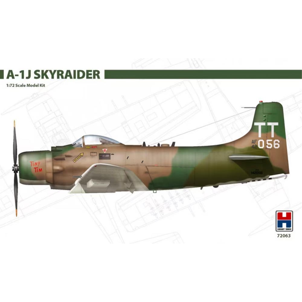 Hobby 2000 72063 A-1J Skyraider USAF Attack Aircraft 1:72 Model Kit