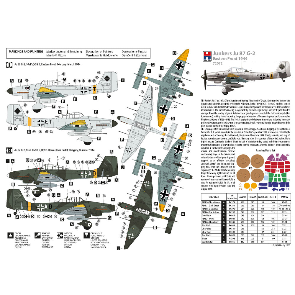 Hobby 2000 72072 Junkers Ju 87 G-2 Eastern Front 1944 1:72 Model Kit