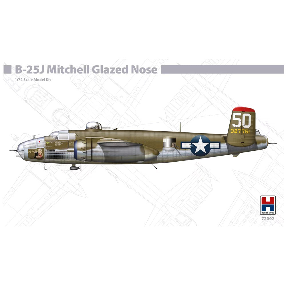 Hobby 2000 72092 B-25J Mitchell Glazed Nose 1:72 Model Kit