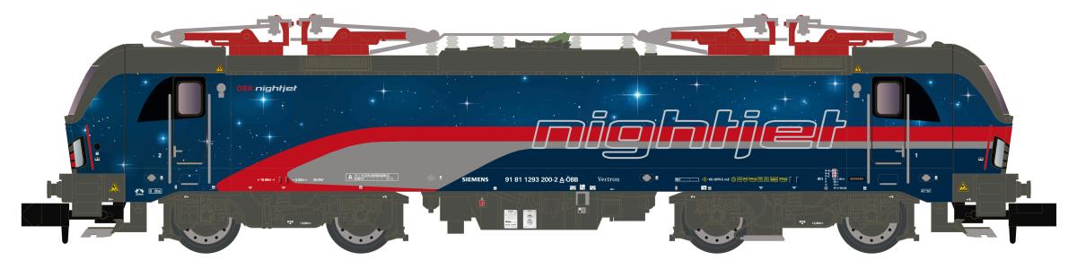 Hobbytrain 30162S OBB Nightjet Rh1293 200 Electric Loco VI (DCC-Sound) N Gauge