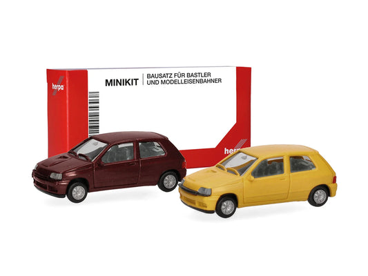 Herpa Minikit (2) Renault Clio 16V Estrucan Red/Yellow HA012171-002 HO Gauge