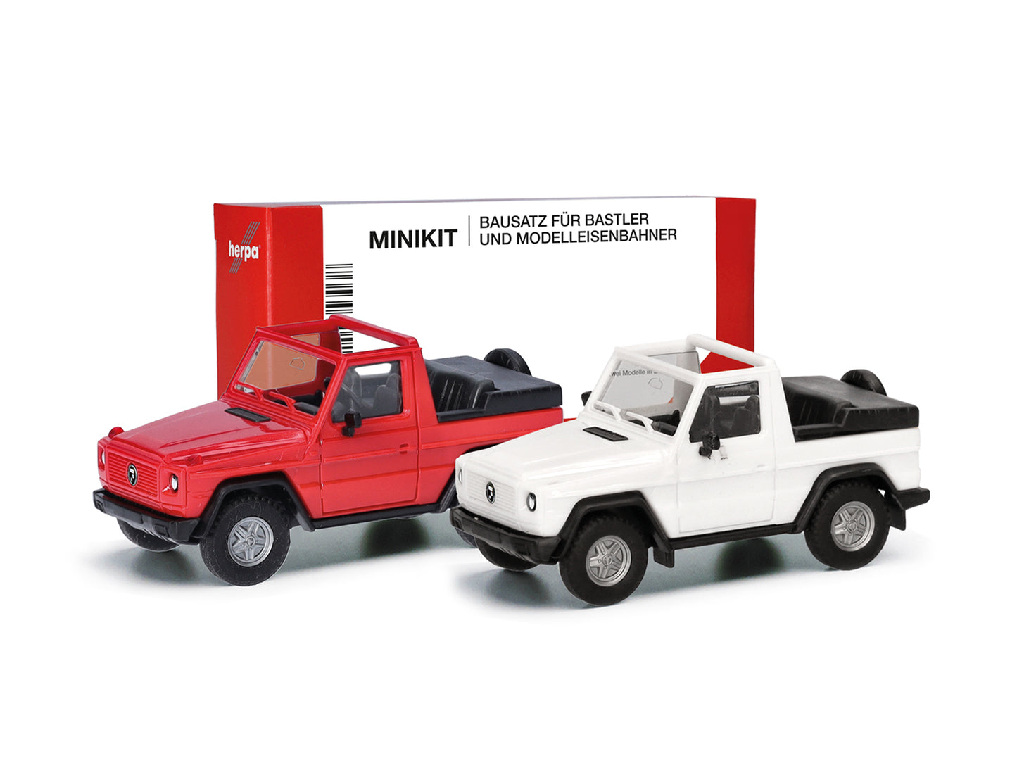 Herpa Minikit Puch G-Class '89 White/Red (2) HA012744 HO Gauge