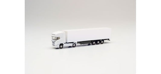 Herpa 13802 Minikit Scania R TL Box Semitrailer White N Gauge