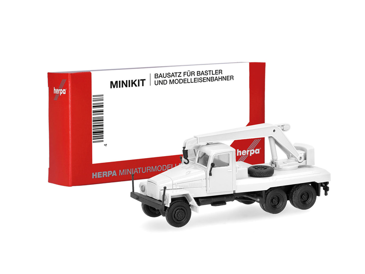 Herpa Minikit IFA G5 3 Axle Crane Truck White HA014205 HO Gauge
