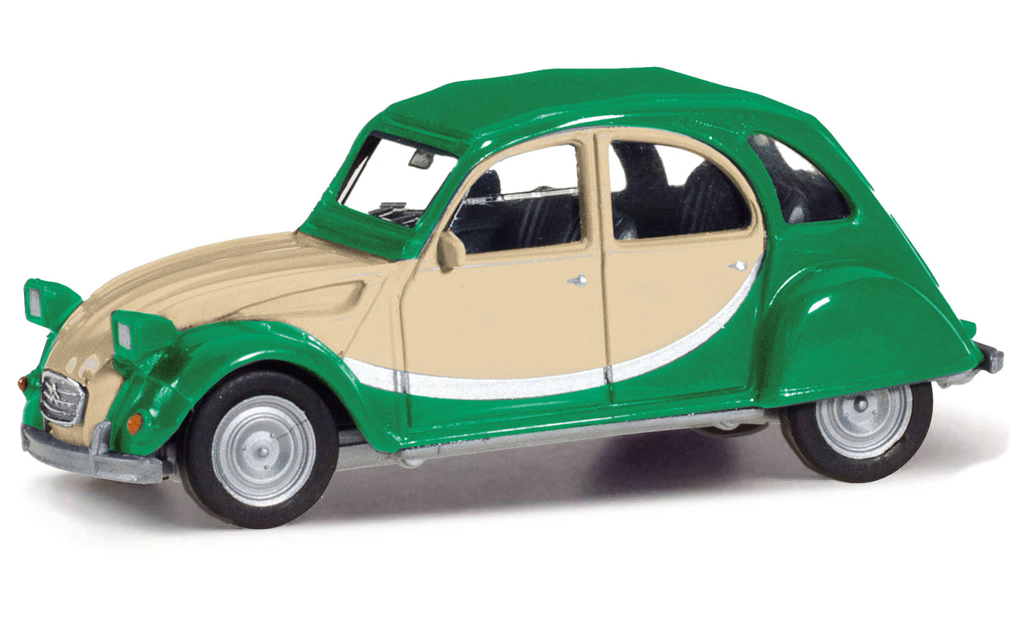 Herpa 020817-007 Citroen 2CV Green/Beige HO Gauge