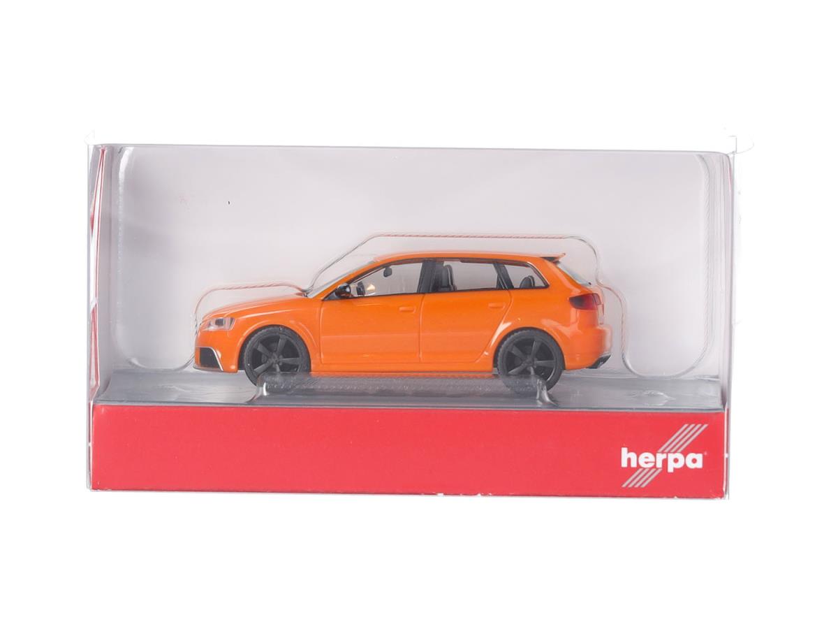 Herpa Audi RS3 Sportback Glow Orange Black Rims HA024877-005 HO Gauge