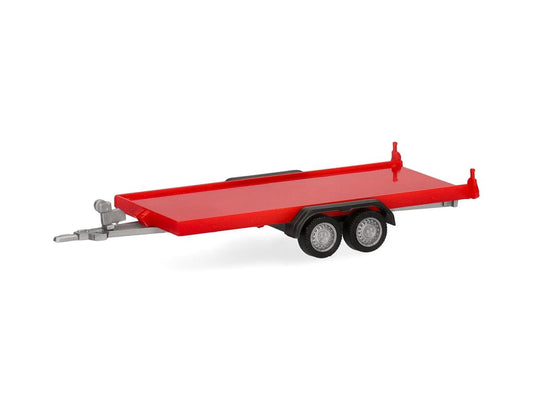 Herpa 2 Axle Trailer for Cars Red HA052450-004 HO Gauge