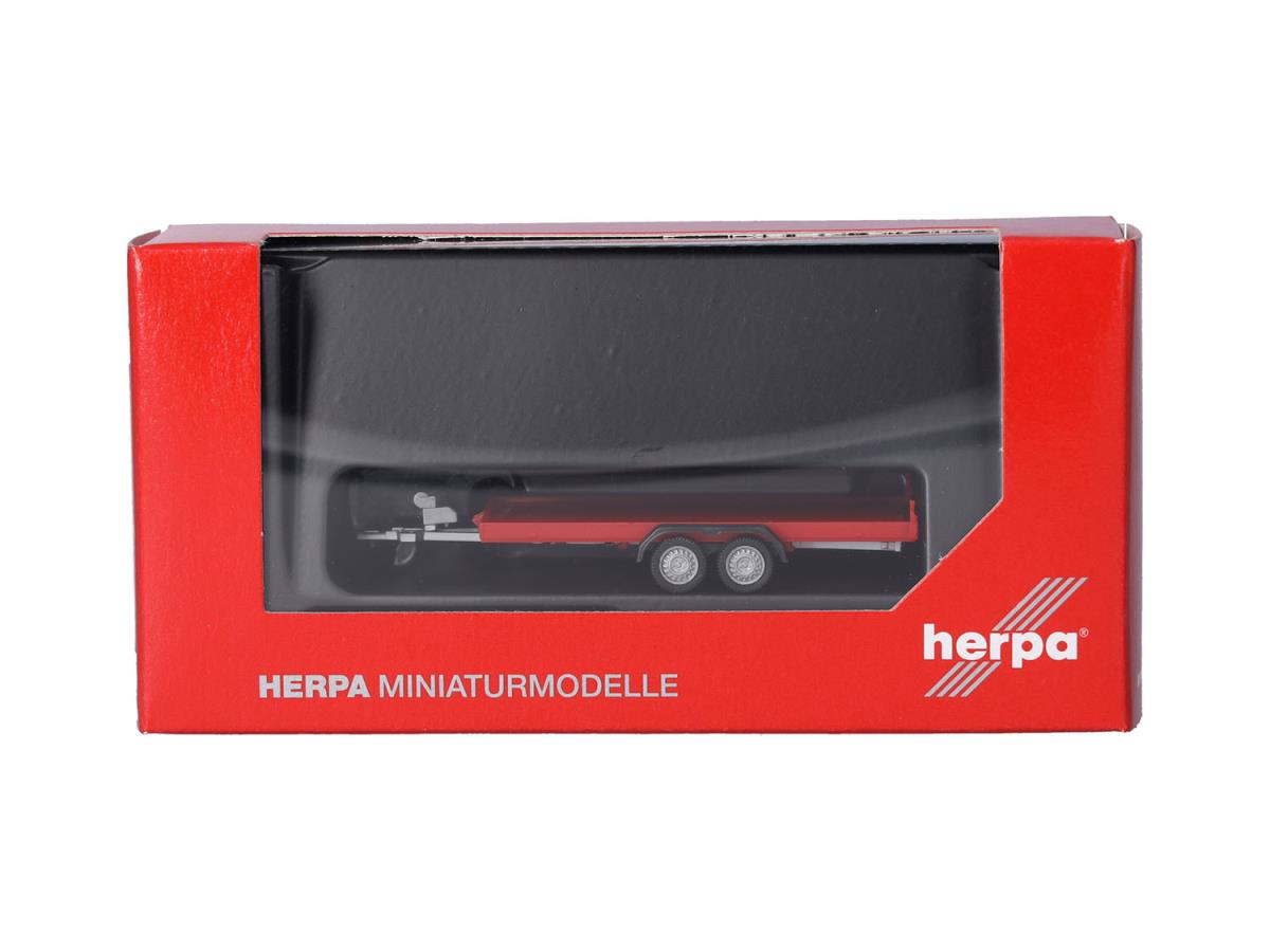 Herpa 2 Axle Trailer for Cars Red HA052450-004 HO Gauge