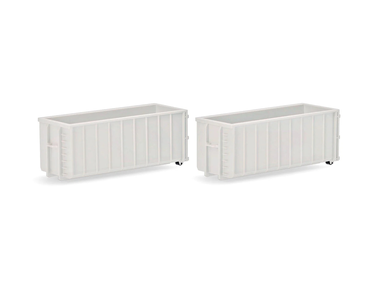 Herpa Ribbed Roll Off Containers (2) White HA053884-003 HO Gauge