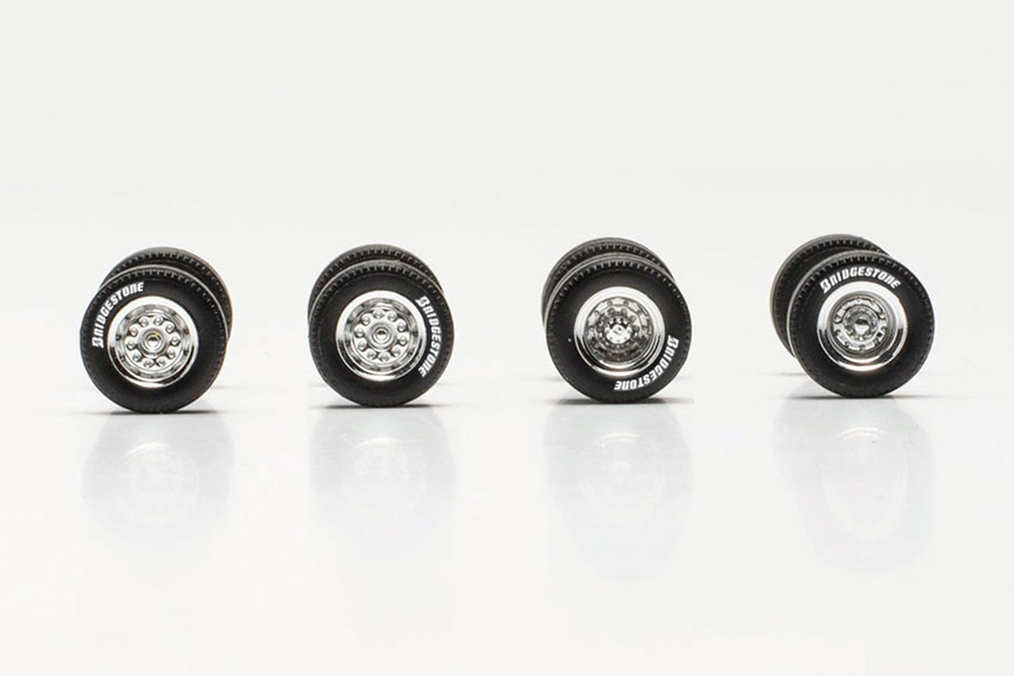 Herpa Chrome Wheel/Axle Set with Bridgestone Tyres (7) HO Gauge HA054317