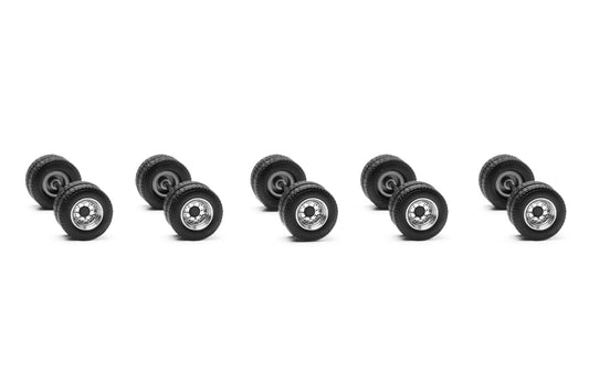 Herpa Wheelsets for Swedish Box Truck Chrome/ Black (10) HO Gauge 54461