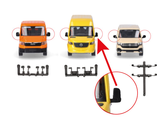 Herpa MB Sprinter/VW Crafter/MAN TGE/VW T6.1 Mirror Set (5) HA054508 HO Gauge