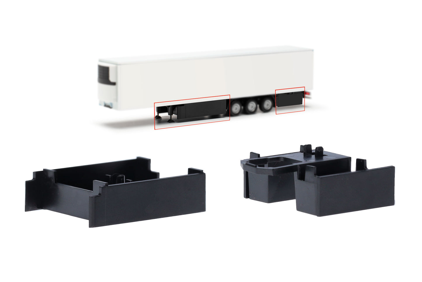 Herpa 54645 Pallet Box & Storage Box for 15m Trailer (2xWhite/Black) HO Gauge