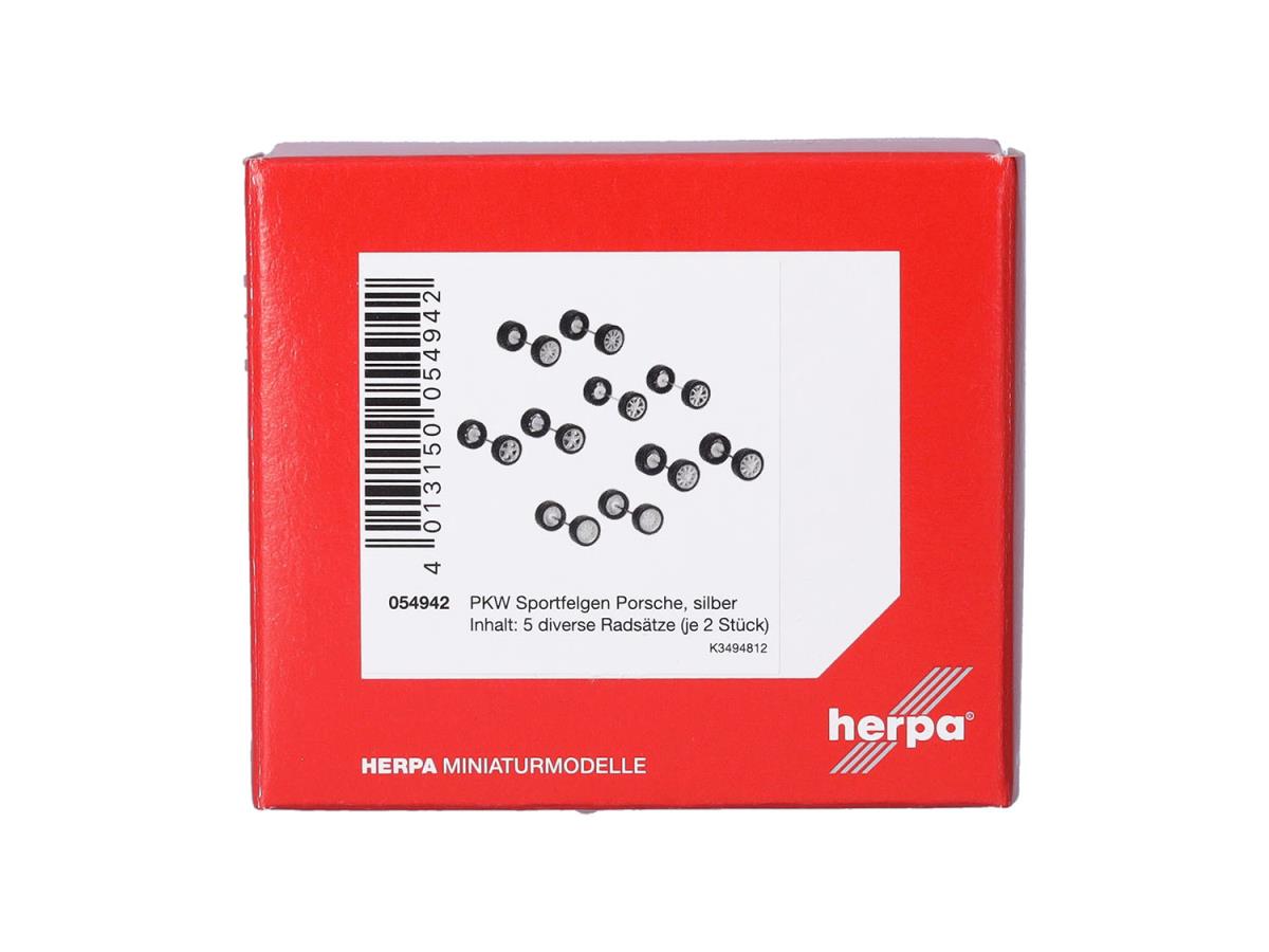 Herpa Porsche Sports Wheels Set (10 Axles) HA054942 HO Gauge