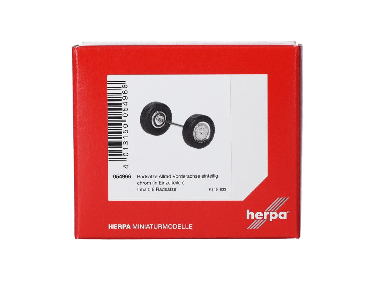 Herpa AWD Steering Wheelsets (8) Chrome HA054966 HO Gauge