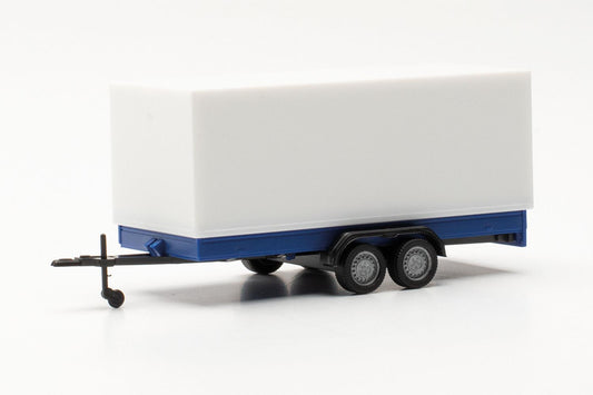 Herpa PKW Box Trailer Blue/White HA055437 HO Gauge