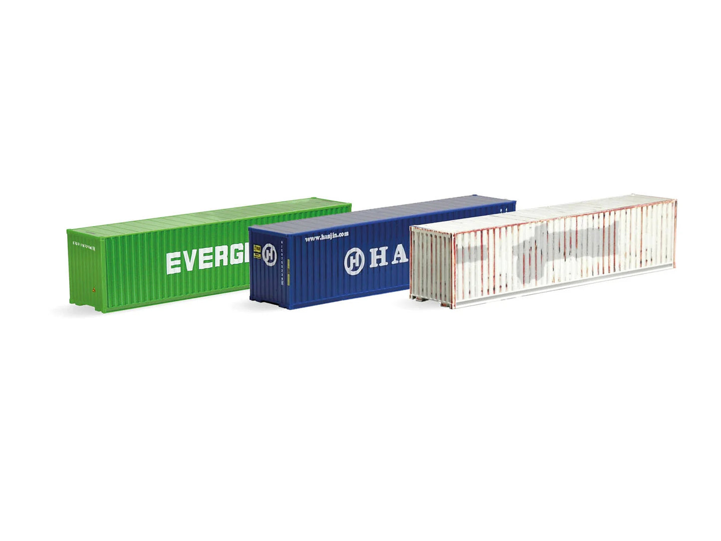 Herpa 40' Container Set (3) Evergreen/Hanjin/Gealtert HA066730-002 TT Gauge