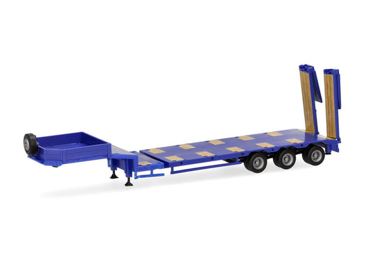Herpa Goldhofer Lowboy 3 Axle Trailer w/Ramps Ultramarine Blue HA076371-010