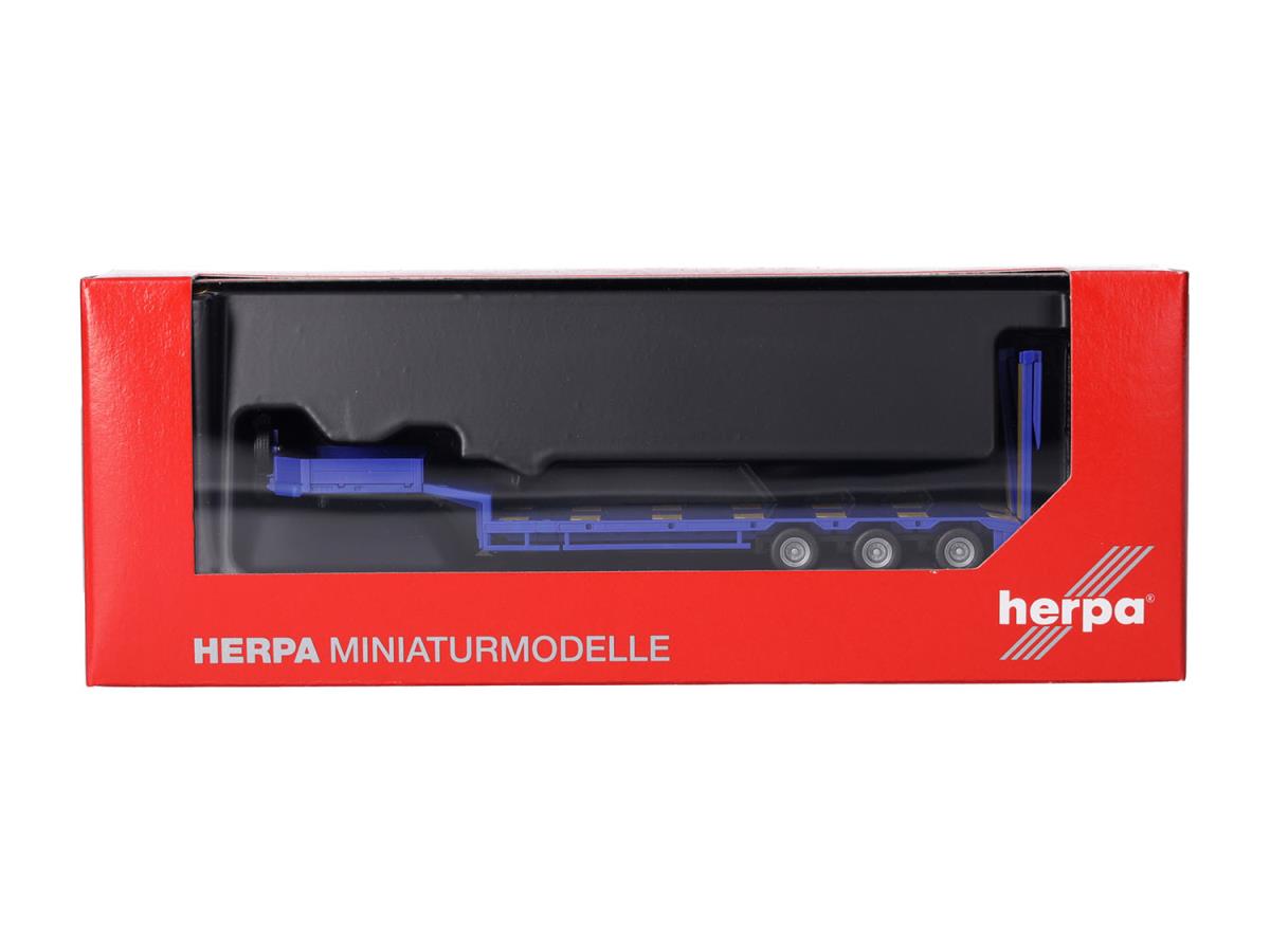 Herpa Goldhofer Lowboy 3 Axle Trailer w/Ramps Ultramarine Blue HA076371-010