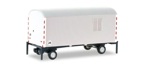 Herpa 076395-002 Construction Trailer White HO