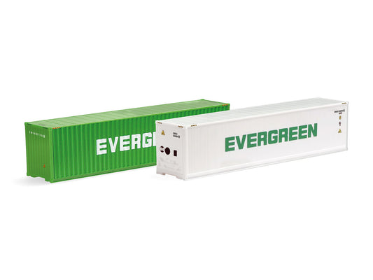 Herpa 40ft Container Set (2) Evergreen HA076449-007 HO Gauge