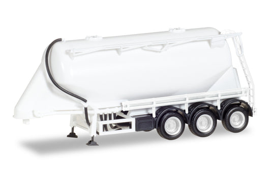 Herpa Bulk Silo 3 Axle Trailer White HA076821-002 HO Gauge
