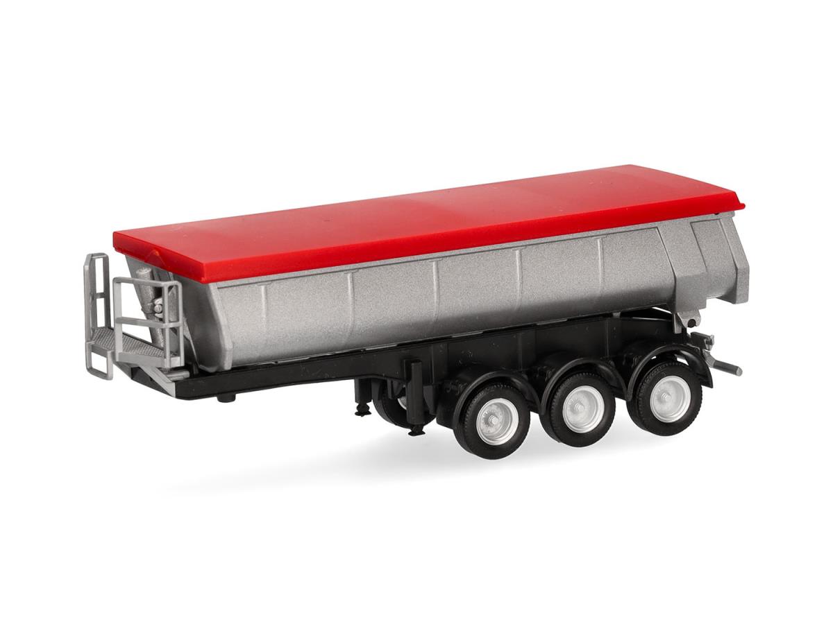Herpa Cement Parts 3 Axle Trailer Silver/Red HA076906-002 HO Gauge