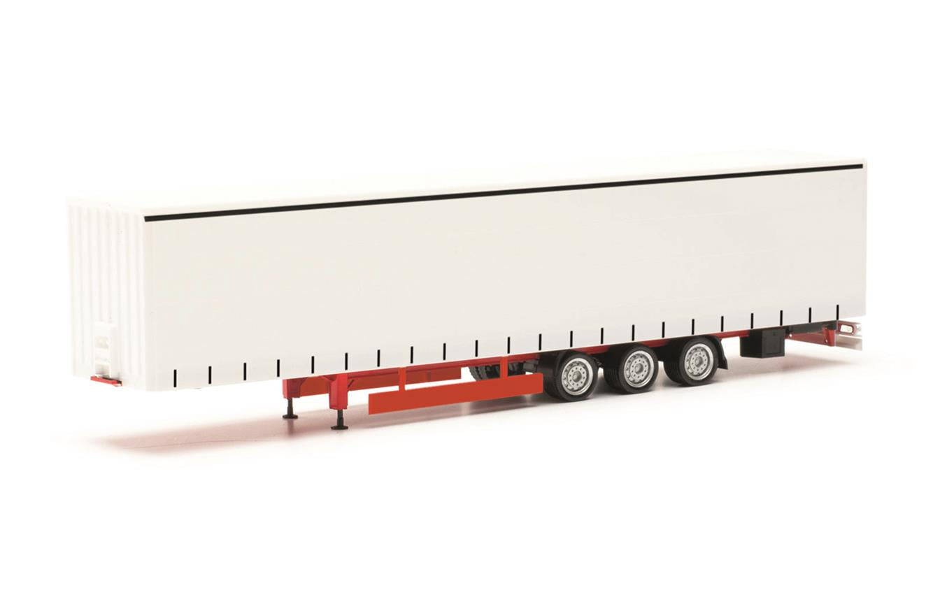 Herpa Three Axle 15m Volume Curtain Canvas Trailer White HO Gauge HA077064