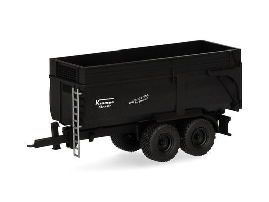 Herpa Krampe BigBody 650 2 Axle Dump Body Trailer Black HA077095 HO Gauge