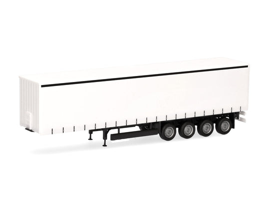 Herpa Canvas Curtain 4 Axle Trailer White HA077118 HO Gauge