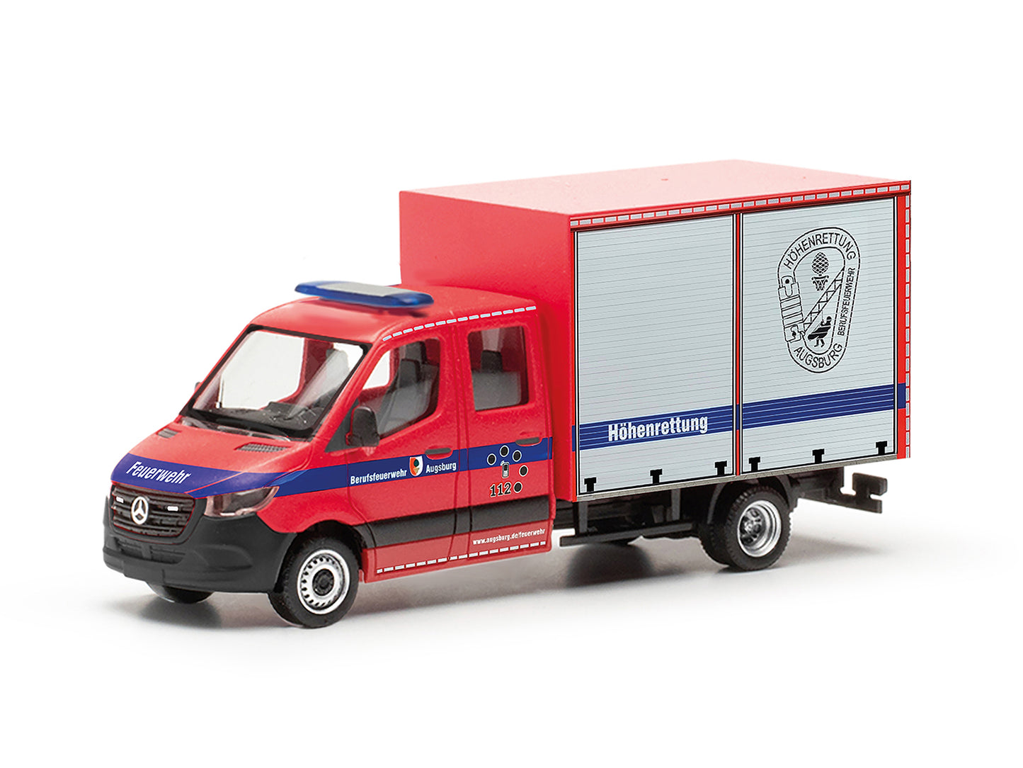Herpa MB Sprinter '18 Box Van Feuerwehr Augsburg HA097017 HO Gauge