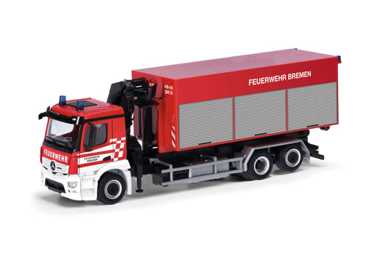 Herpa 98151 MB Actros M Roll Off Bucket Lorry Feuerwehr Bremen HO Gauge