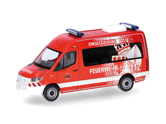 Herpa MB Sprinter '18 High Roof Bus Feuerwehr Essen HA098243 HO Gauge