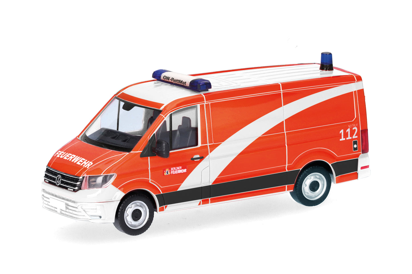 Herpa VW Crafter Flat Roof Box Van Berliner Feuerwehr/GW-RettMat 098267 HO Gauge
