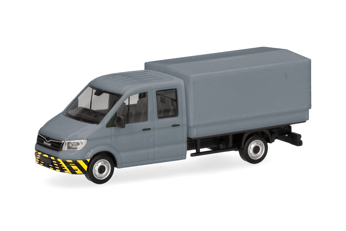Herpa MAN TGE Double Cabin with Platform Grey/Yellow HA098328 HO Gauge