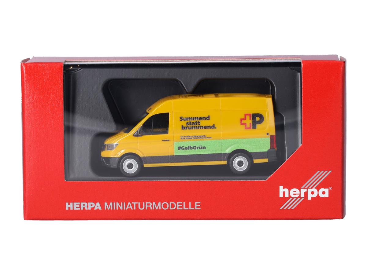 Herpa MAN eTGE High Roof Van Swiss Post HA098571 HO Gauge
